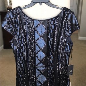 Blue sequin Adrianna Pappell dress